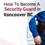 Security guard in Vancouver BC, wearing uniform and holding a belt with tools, showcasing how to become a security guard in Vancouver.