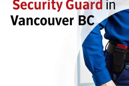 Security guard in Vancouver BC, wearing uniform and holding a belt with tools, showcasing how to become a security guard in Vancouver.