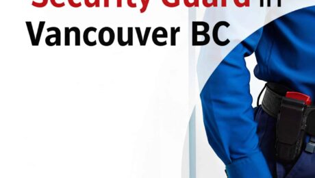 Security guard in Vancouver BC, wearing uniform and holding a belt with tools, showcasing how to become a security guard in Vancouver.