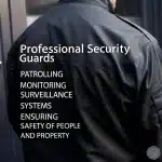 A professional security guard patrolling a property, ensuring the safety of people and assets using advanced surveillance systems in Vancouver, BC.