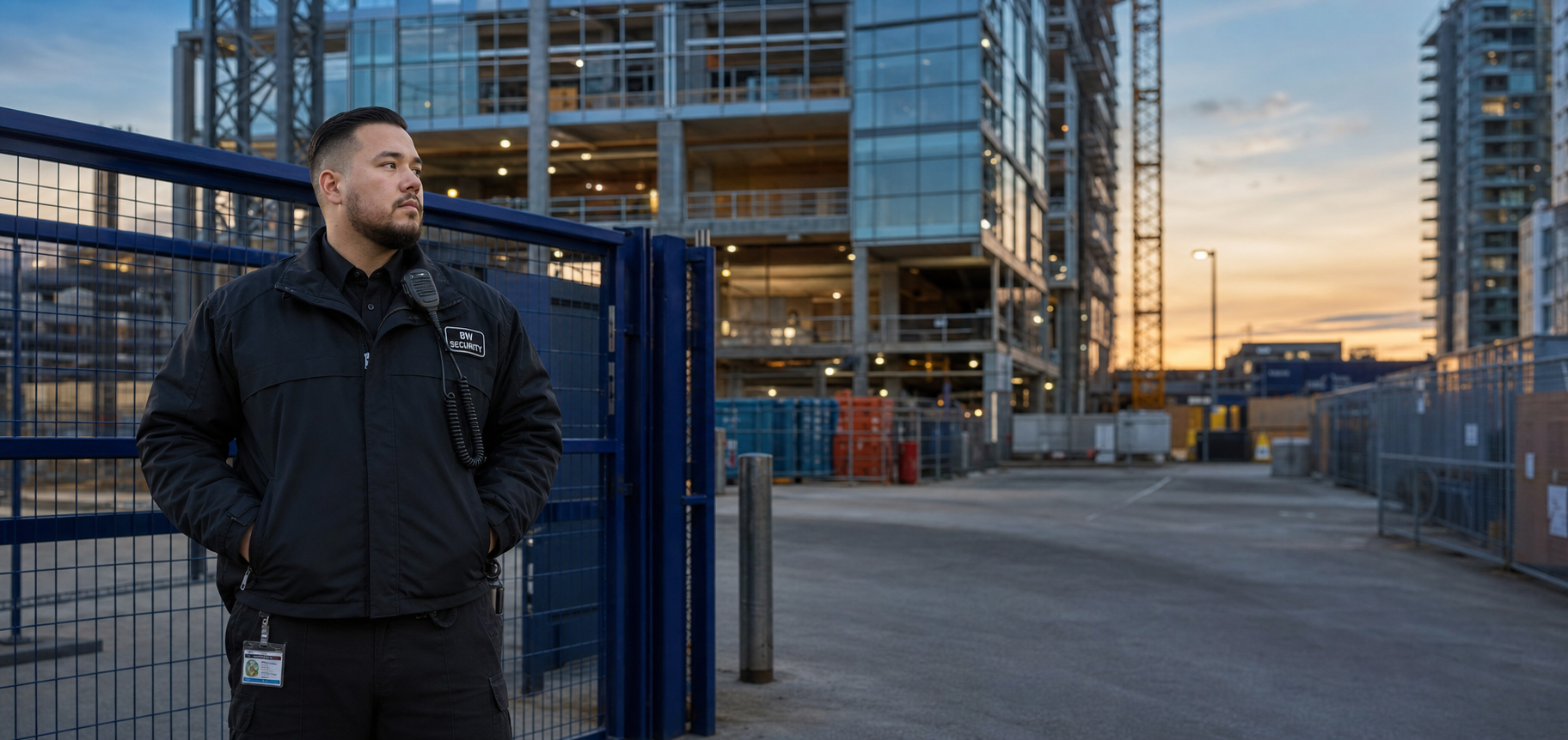 BW Security Services guard protecting a Vancouver construction site