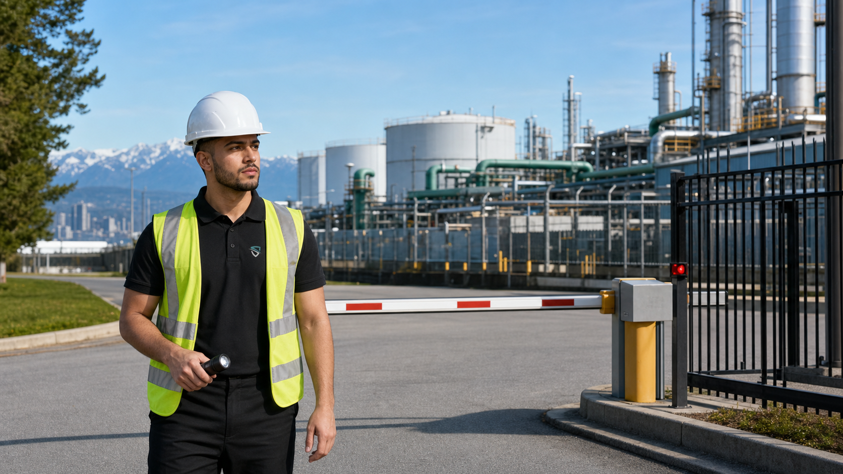 BW Security Services guard monitoring a Vancouver industrial site